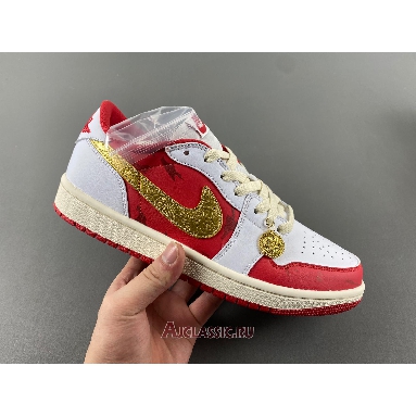 Buy Air Jordan 1 Low White Red Gold Red DJ5185-100-2 Quality Reps Replicas Shoes