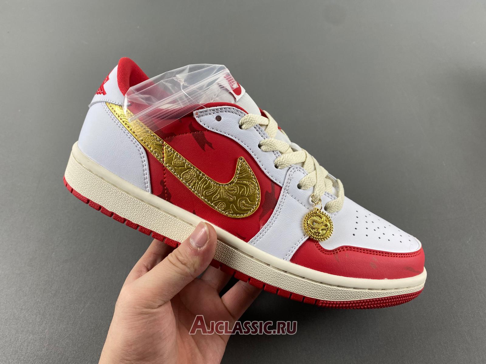 New Air Jordan 1 Low "White Red Gold" DJ5185-100-2 Shoes