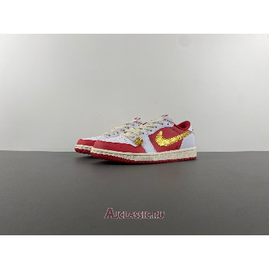Buy Air Jordan 1 Low White Red Gold Red DJ5185-100-2 Quality Reps Replicas Shoes