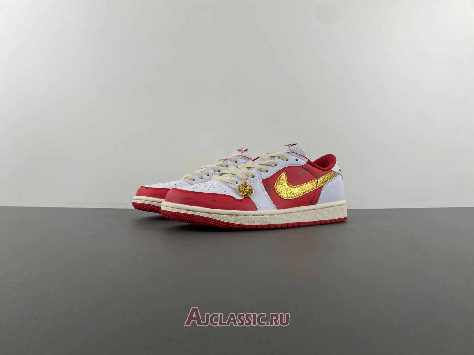 New Air Jordan 1 Low "White Red Gold" DJ5185-100-2 Shoes