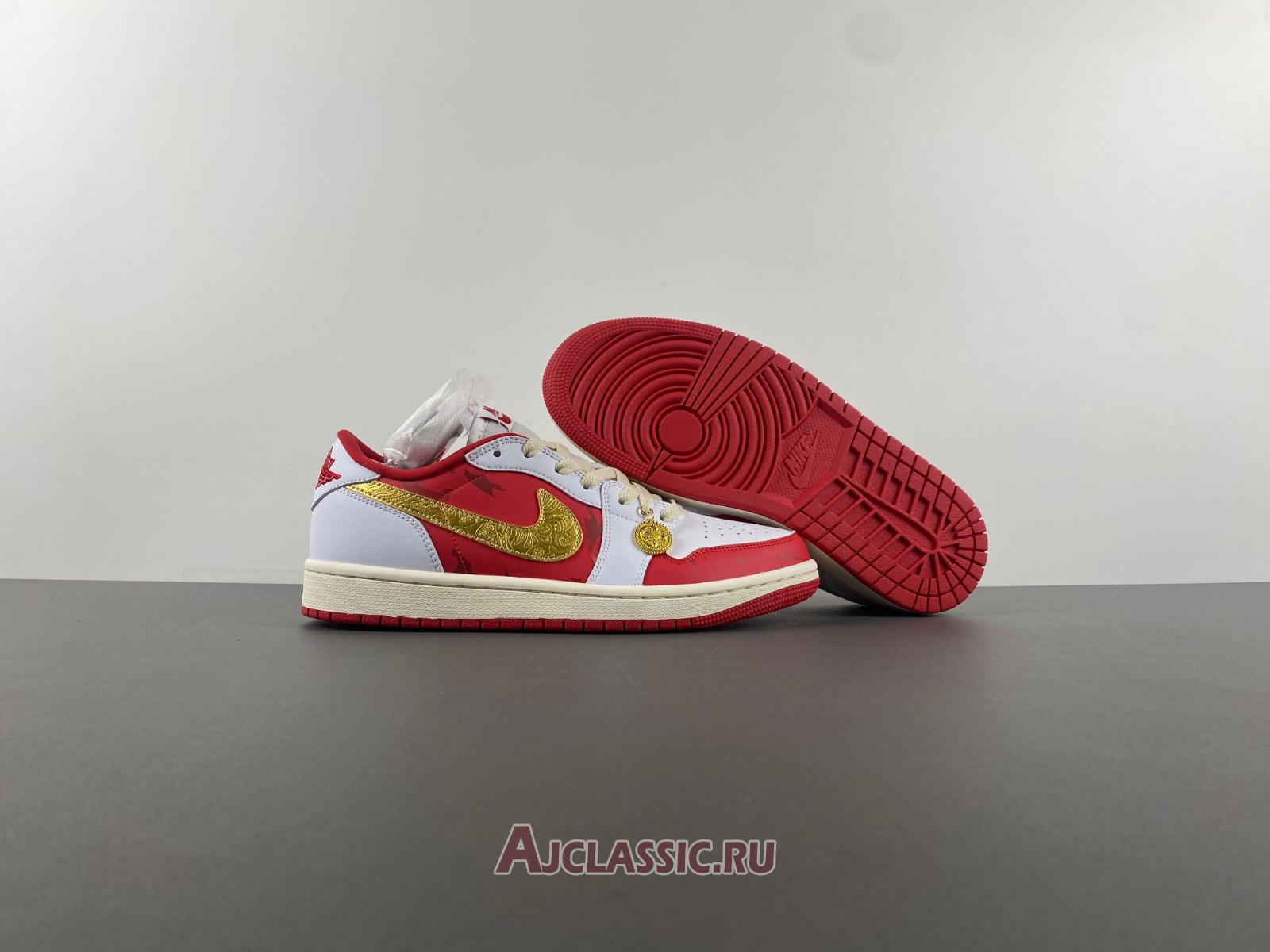 New Air Jordan 1 Low "White Red Gold" DJ5185-100-2 Shoes