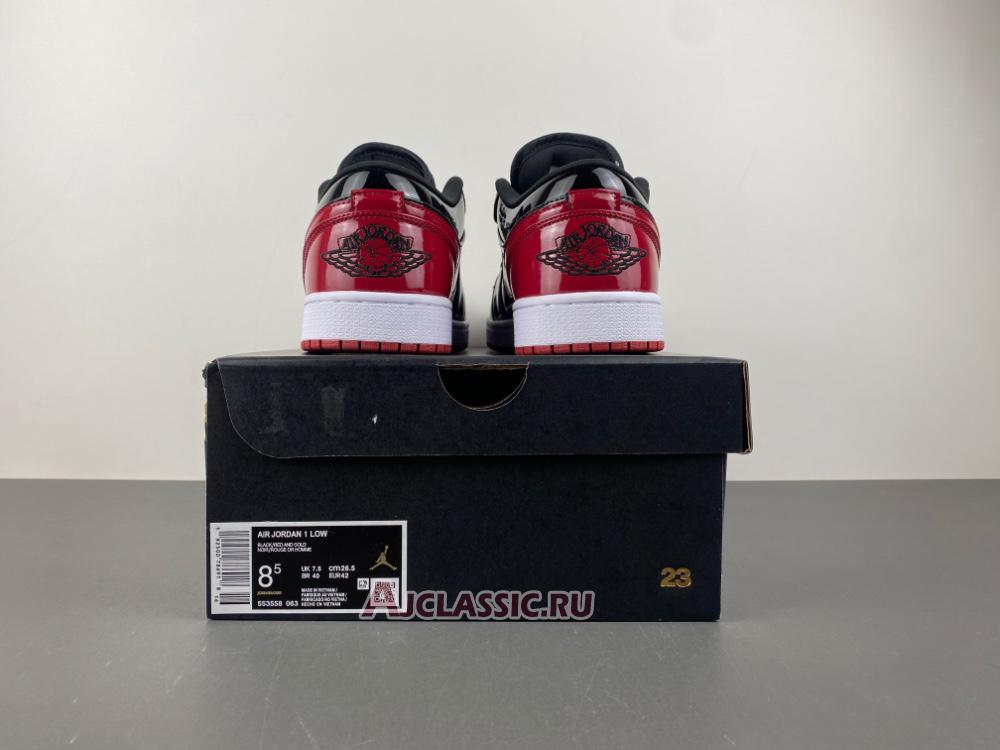 New Air Jordan 1 Low  "Patent Bred" 555088-063-LOW Shoes