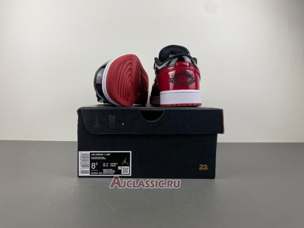 New Air Jordan 1 Low  "Patent Bred" 555088-063-LOW Shoes