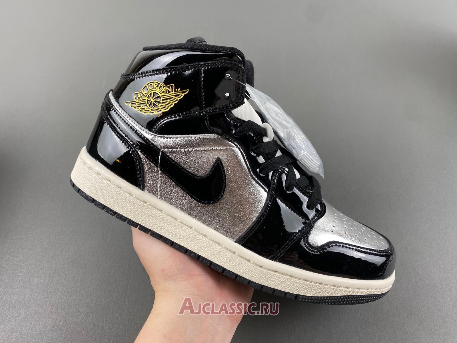 New Air Jordan 1 Mid SE GS "Black Metallic Silver" FZ3938-001 Shoes