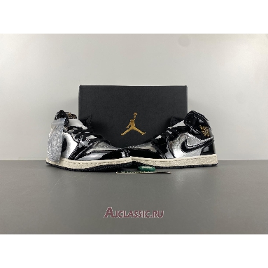 Buy Air Jordan 1 Mid SE GS Black Metallic Silver Black FZ3938-001 Quality Reps Replicas Shoes