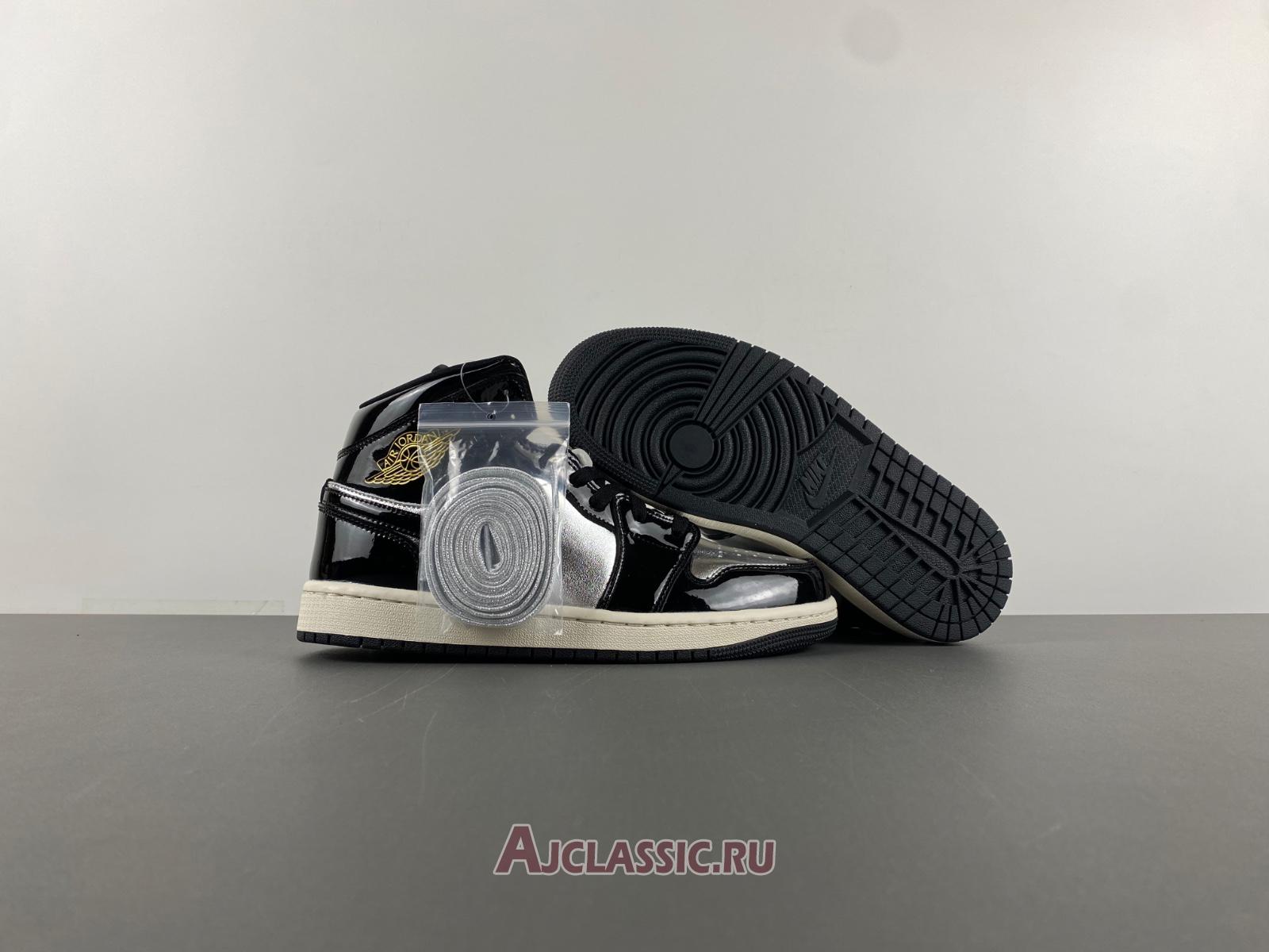 New Air Jordan 1 Mid SE GS "Black Metallic Silver" FZ3938-001 Shoes