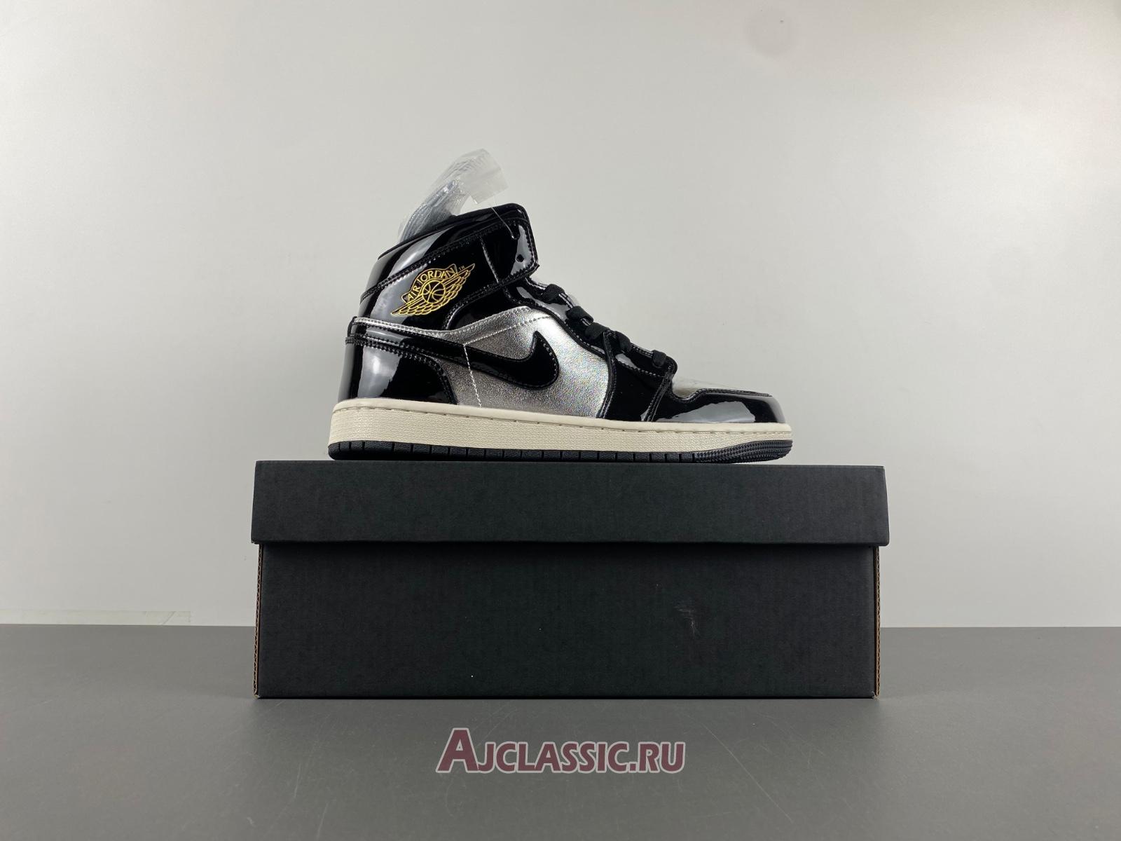 New Air Jordan 1 Mid SE GS "Black Metallic Silver" FZ3938-001 Shoes