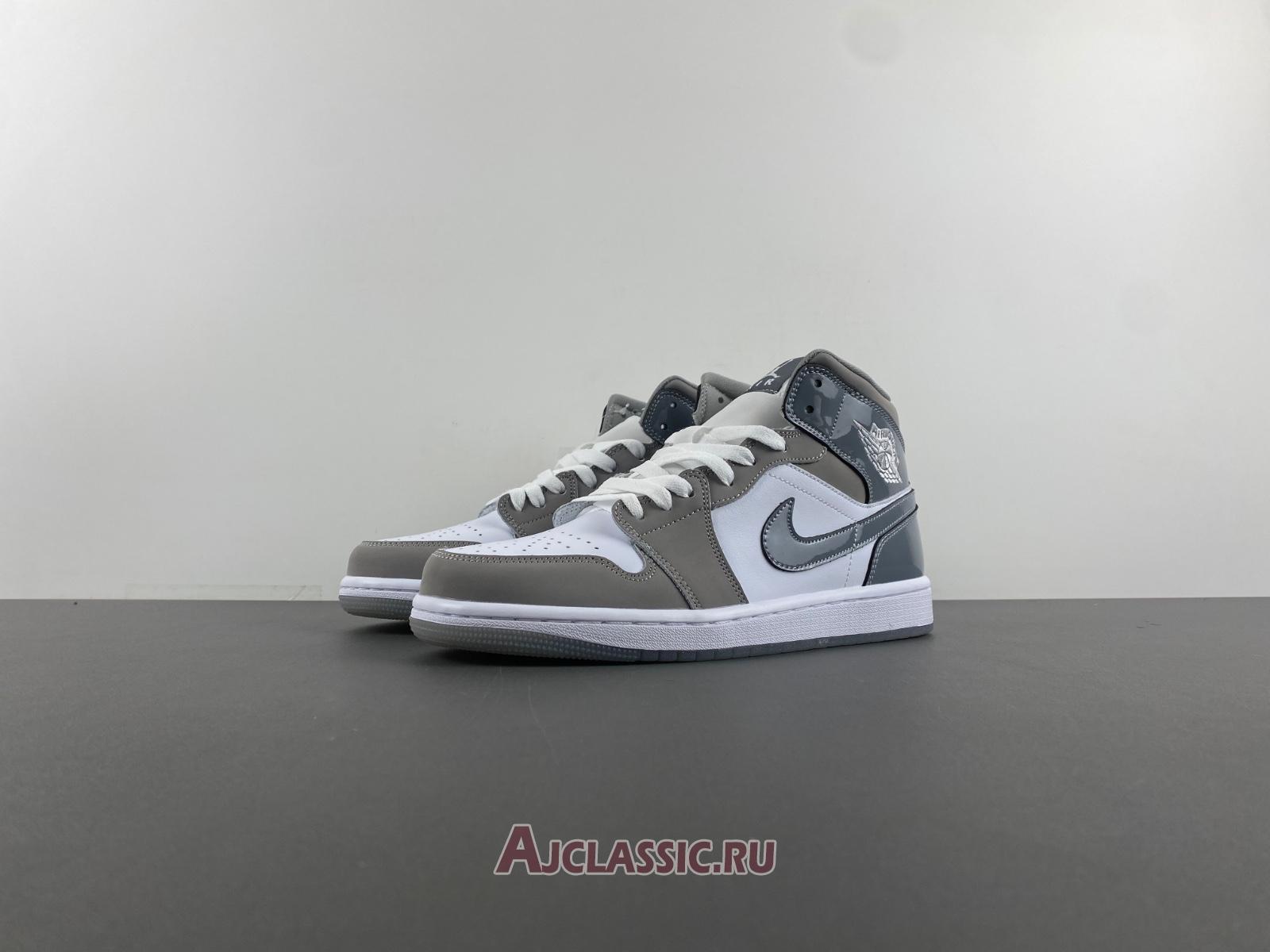 New Air Jordan 1 Mid SE "Patent Cool Grey" HF3216-100 Shoes