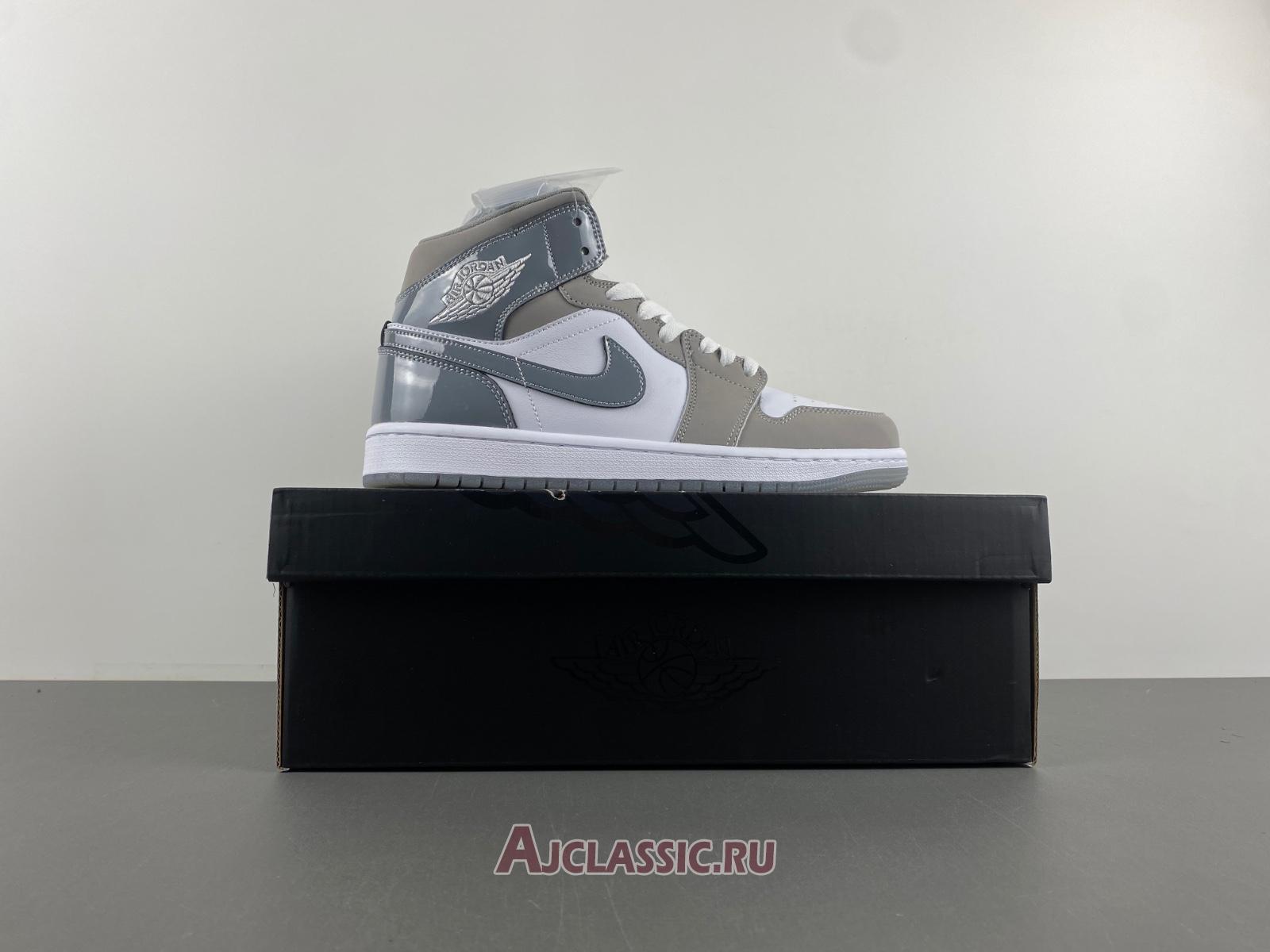 New Air Jordan 1 Mid SE "Patent Cool Grey" HF3216-100 Shoes