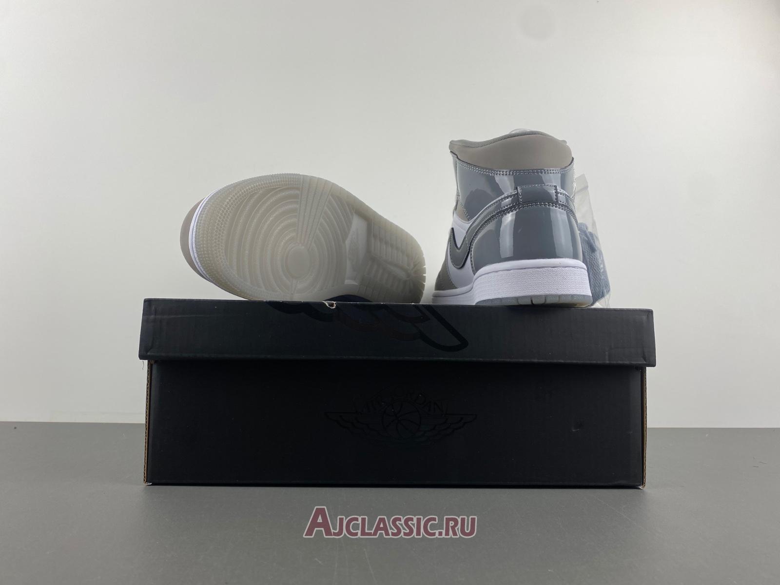New Air Jordan 1 Mid SE "Patent Cool Grey" HF3216-100 Shoes