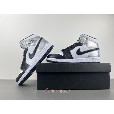 Buy Air Jordan 1 Mid Black White Silver Silver 554724-121-2 Quality Reps Replicas Shoes