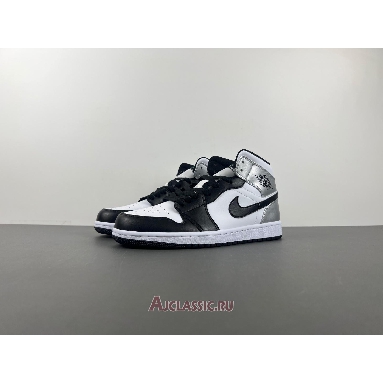 Buy Air Jordan 1 Mid Black White Silver Silver 554724-121-2 Quality Reps Replicas Shoes