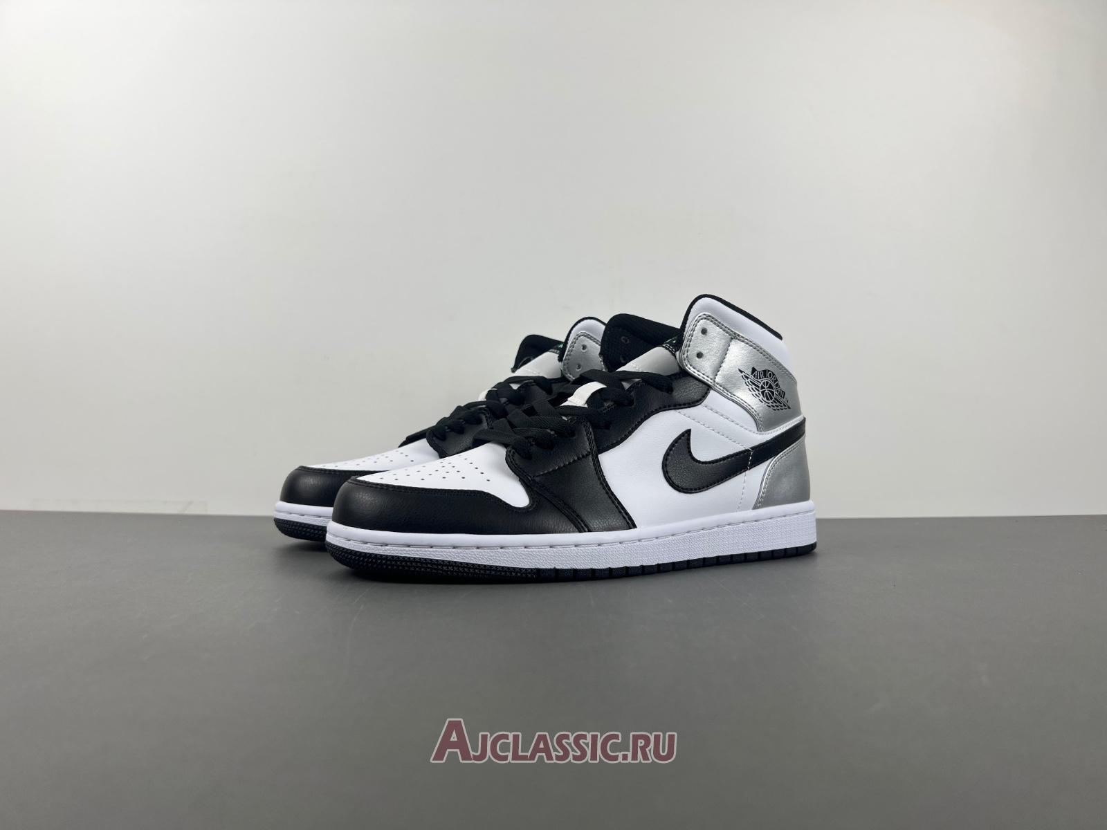 New Air Jordan 1 Mid "Black White Silver" 554724-121-2 Shoes