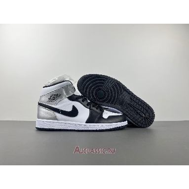 Buy Air Jordan 1 Mid Black White Silver Silver 554724-121-2 Quality Reps Replicas Shoes