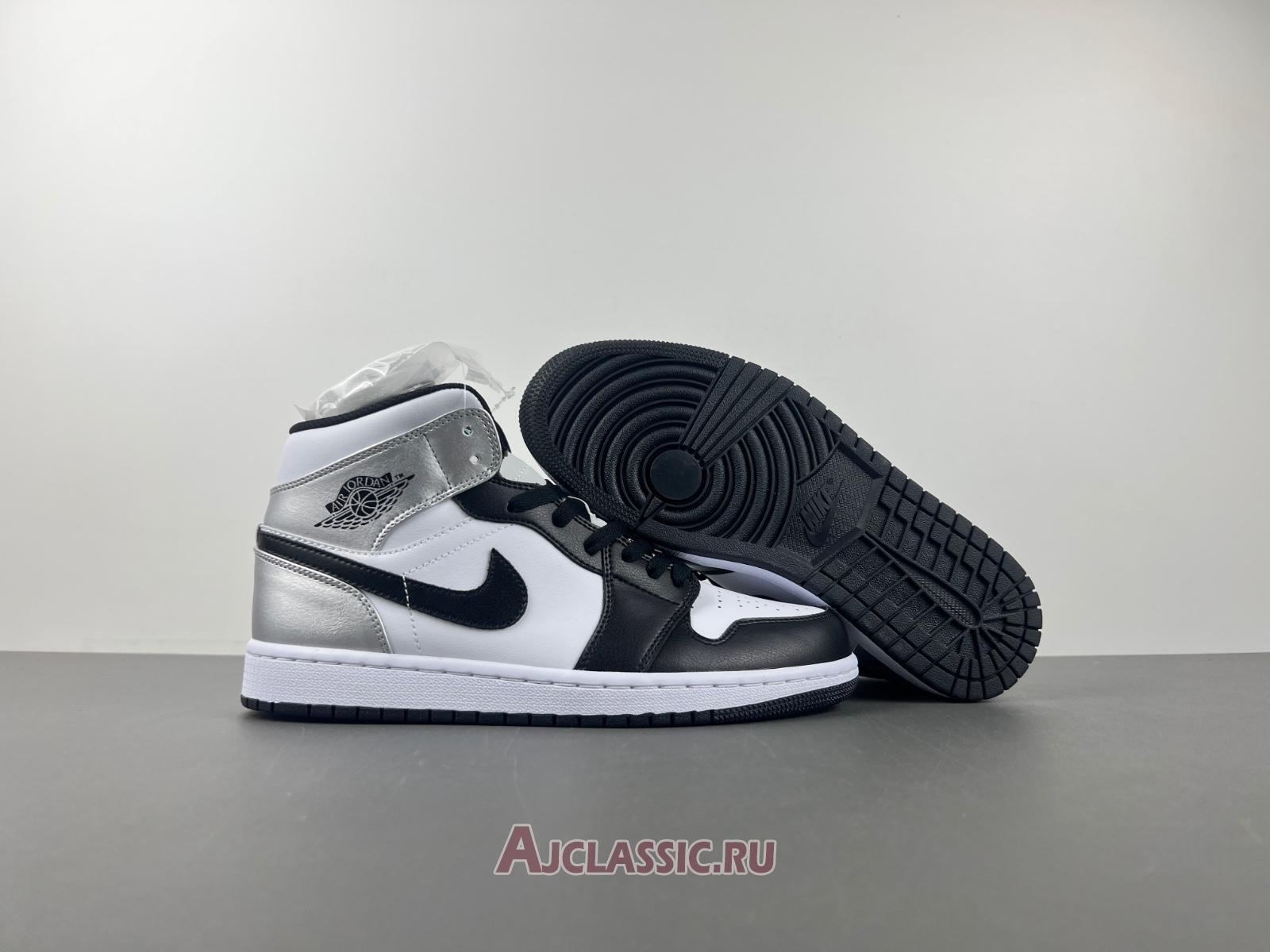 New Air Jordan 1 Mid "Black White Silver" 554724-121-2 Shoes