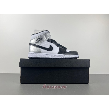 Buy Air Jordan 1 Mid Black White Silver Silver 554724-121-2 Quality Reps Replicas Shoes