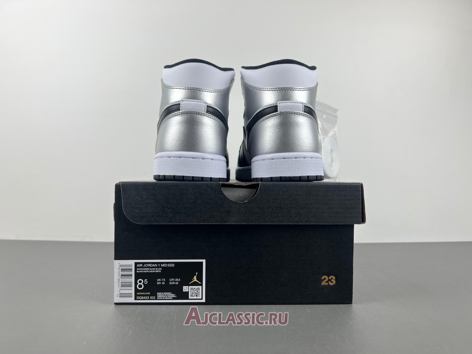 New Air Jordan 1 Mid "Black White Silver" 554724-121-2 Shoes