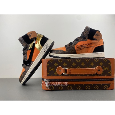 Buy Louis Vuitton x Off-White x Air Jordan 1 High ceeze 1985 Brown AQ0818-202-3 (Includes one LV suitcase) Quality Reps Replicas Shoes