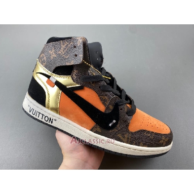 Buy Louis Vuitton x Off-White x Air Jordan 1 High ceeze 1985 Brown AQ0818-202-3 (Includes one LV suitcase) Quality Reps Replicas Shoes