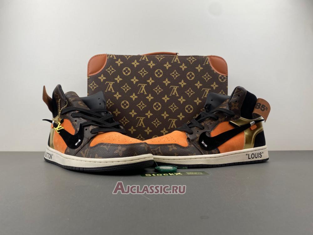 New Louis Vuitton x Off-White x Air Jordan 1 High "ceeze 1985" AQ0818-202-3 (Includes one LV suitcase) Shoes