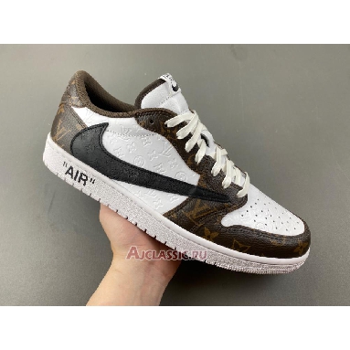 Buy Louis Vuitton LV x Travis Scott x Air Jordan 1 Low White Brown Black Brown DL2403-002 Quality Reps Replicas Shoes