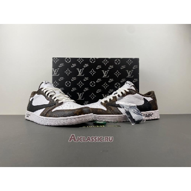 Buy Louis Vuitton LV x Travis Scott x Air Jordan 1 Low White Brown Black Brown DL2403-002 Quality Reps Replicas Shoes