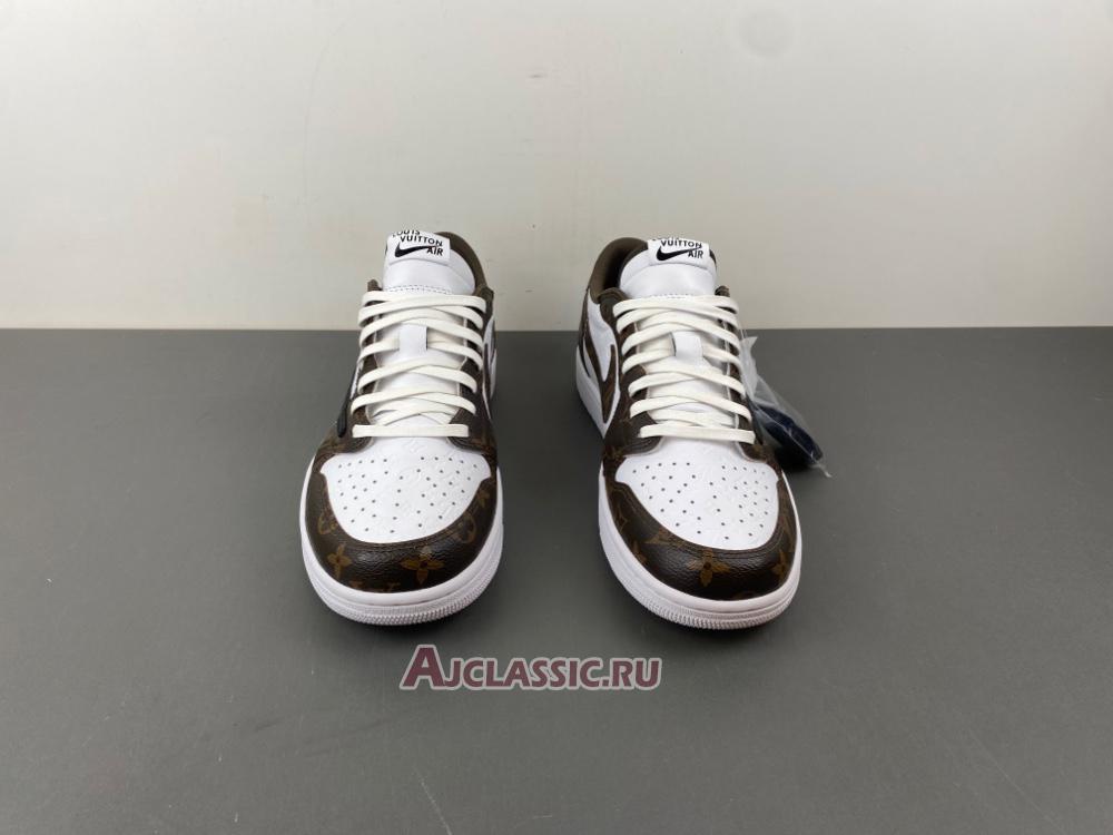 New Louis Vuitton LV x Travis Scott x Air Jordan 1 Low "White Brown Black" DL2403-002 Shoes