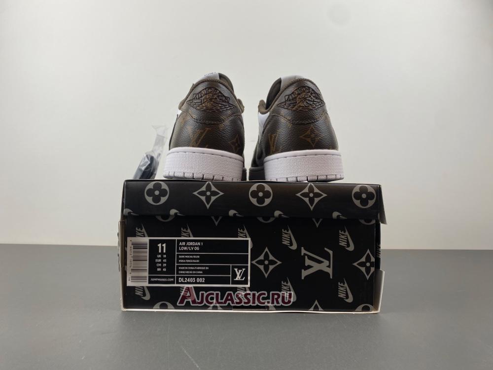 New Louis Vuitton LV x Travis Scott x Air Jordan 1 Low "White Brown Black" DL2403-002 Shoes