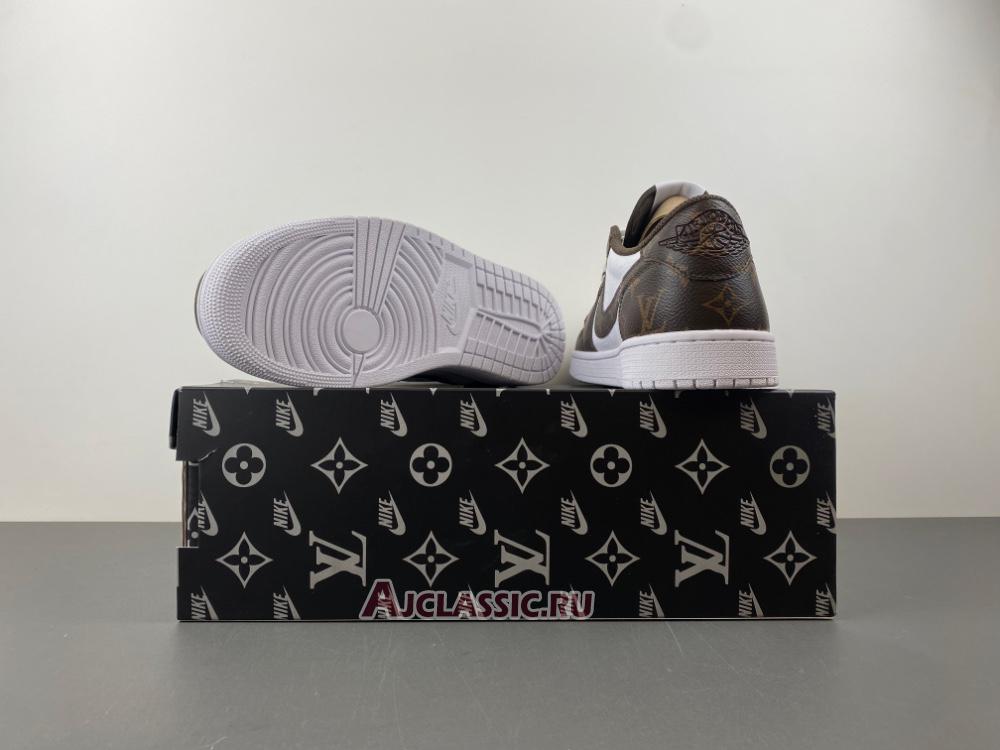 New Louis Vuitton LV x Travis Scott x Air Jordan 1 Low "White Brown Black" DL2403-002 Shoes