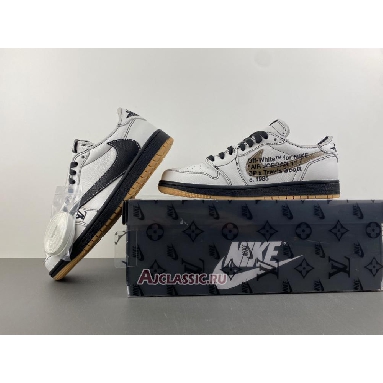 Buy Louis Vuitton LV x Travis Scott x Air Jordan 1 Low White Black Gum White DL2403-002-2 Quality Reps Replicas Shoes