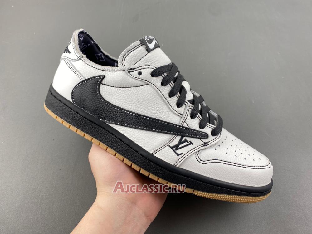 New Louis Vuitton LV x Travis Scott x Air Jordan 1 Low "White Black Gum" DL2403-002-2 Shoes