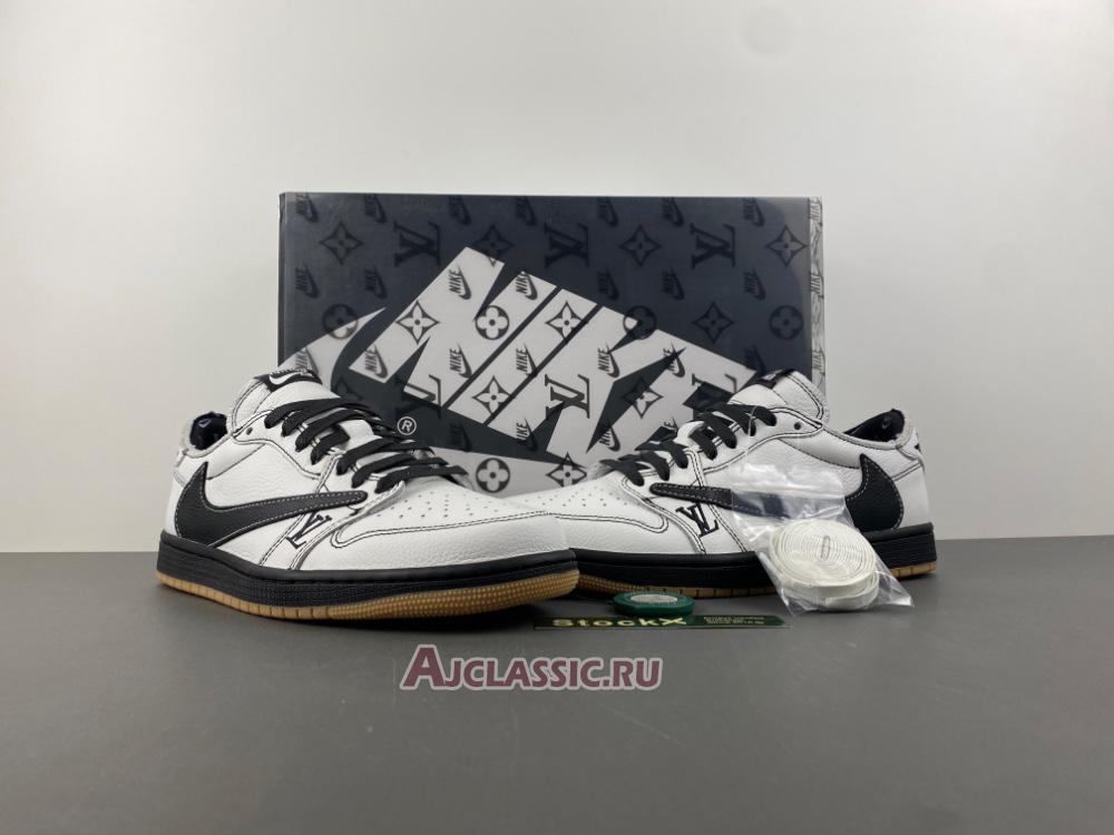 New Louis Vuitton LV x Travis Scott x Air Jordan 1 Low "White Black Gum" DL2403-002-2 Shoes