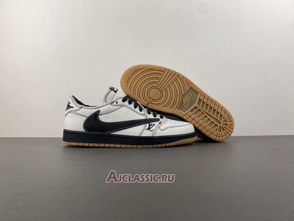 New Louis Vuitton LV x Travis Scott x Air Jordan 1 Low "White Black Gum" DL2403-002-2 Shoes