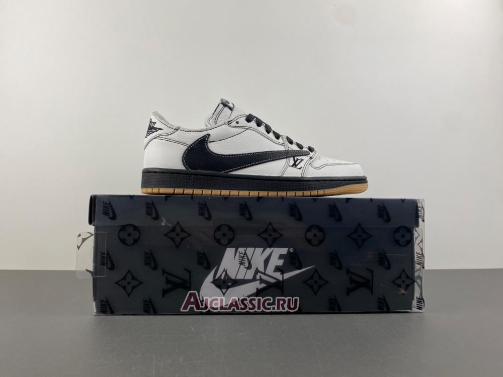 New Louis Vuitton LV x Travis Scott x Air Jordan 1 Low "White Black Gum" DL2403-002-2 Shoes