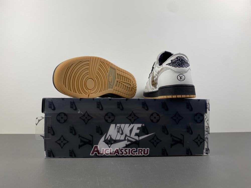 New Louis Vuitton LV x Travis Scott x Air Jordan 1 Low "White Black Gum" DL2403-002-2 Shoes
