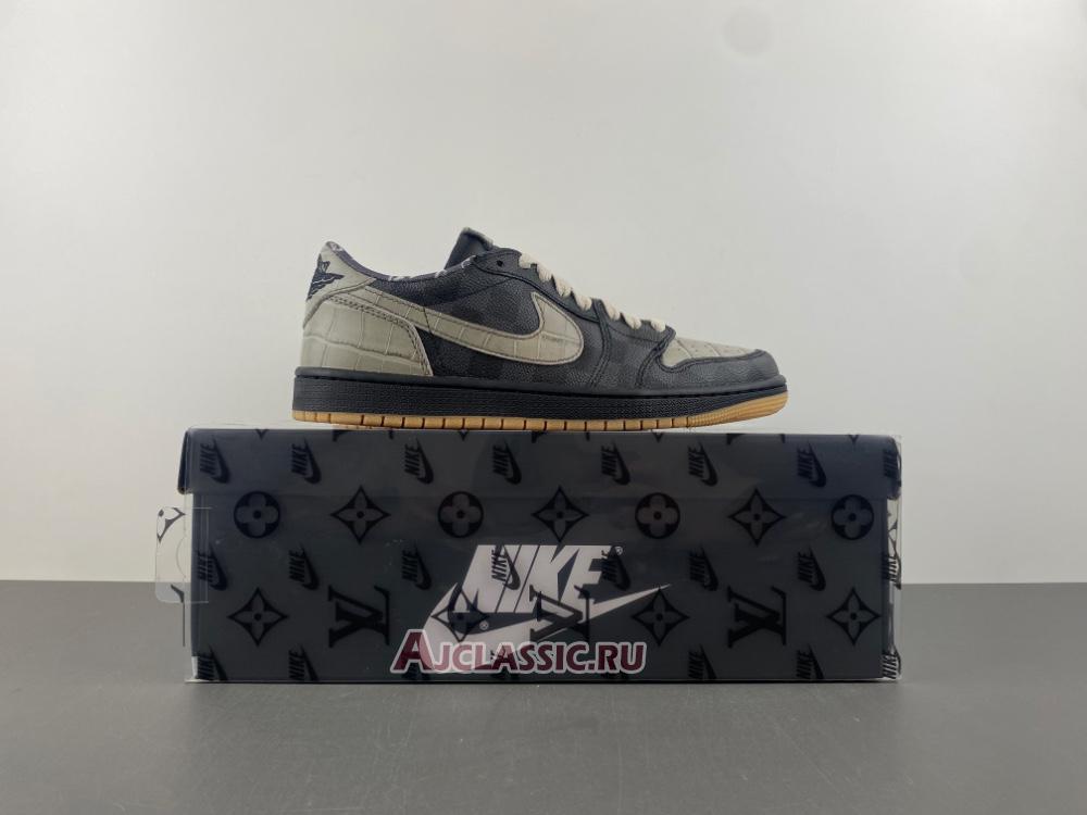 New Louis Vuitton LV x Air Jordan 1 Low "Grey Beige Gum" DL2403-002-3 Shoes