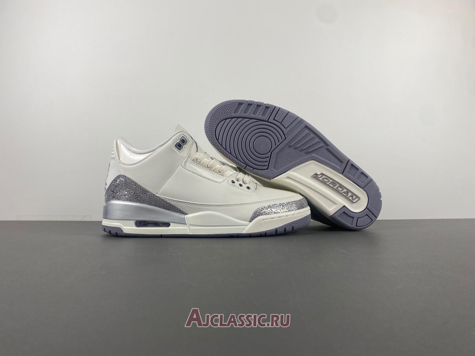 New Air Jordan 3 Retro "Sail Metallic Silver" CK9246-100 Shoes