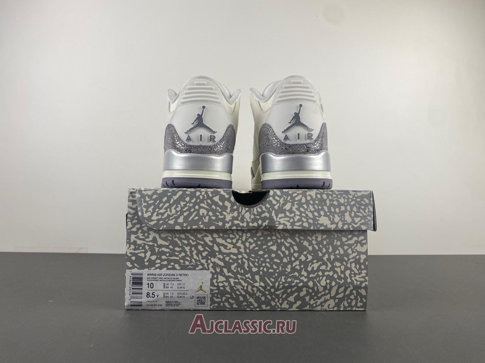 New Air Jordan 3 Retro "Sail Metallic Silver" CK9246-100 Shoes