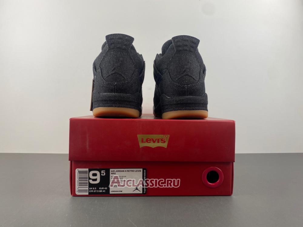New Levis x Air Jordan 4 Retro "Black Denim" A02571-001 Shoes