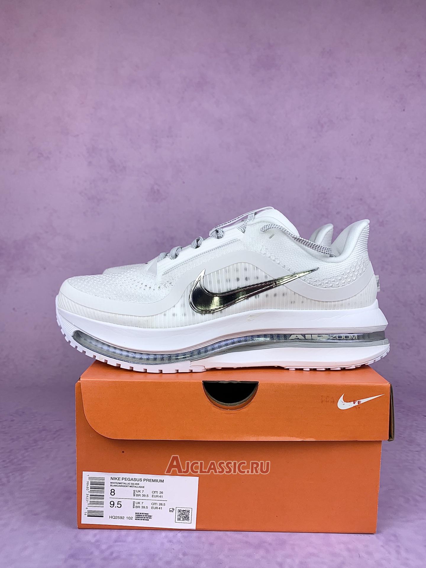 New Nike Pegasus Premium "White Metallic Silver" HQ2592-102 Shoes