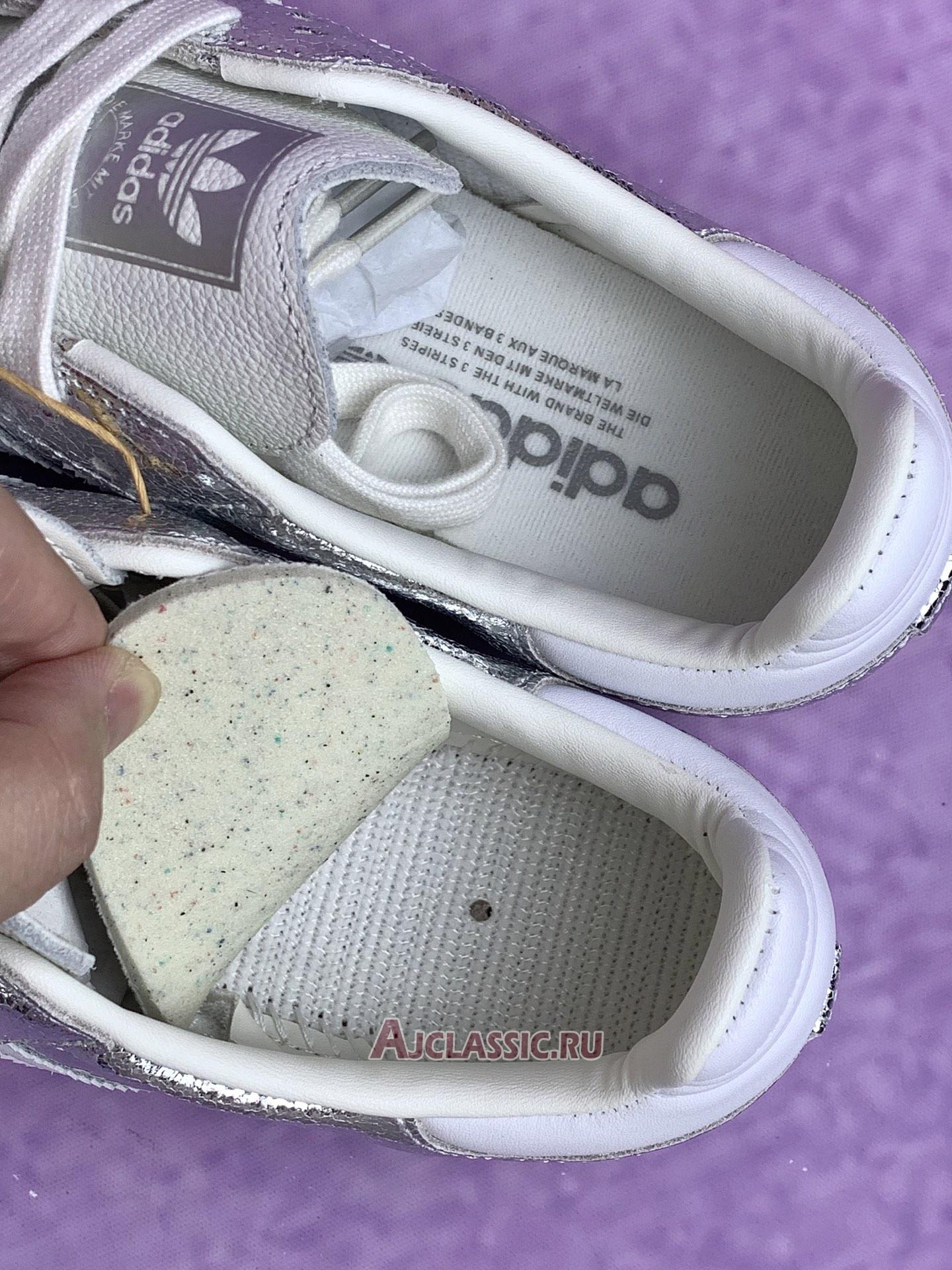 New Adidas Samba OG "Cracked Metallic Pack - Silver" JR0035 Shoes