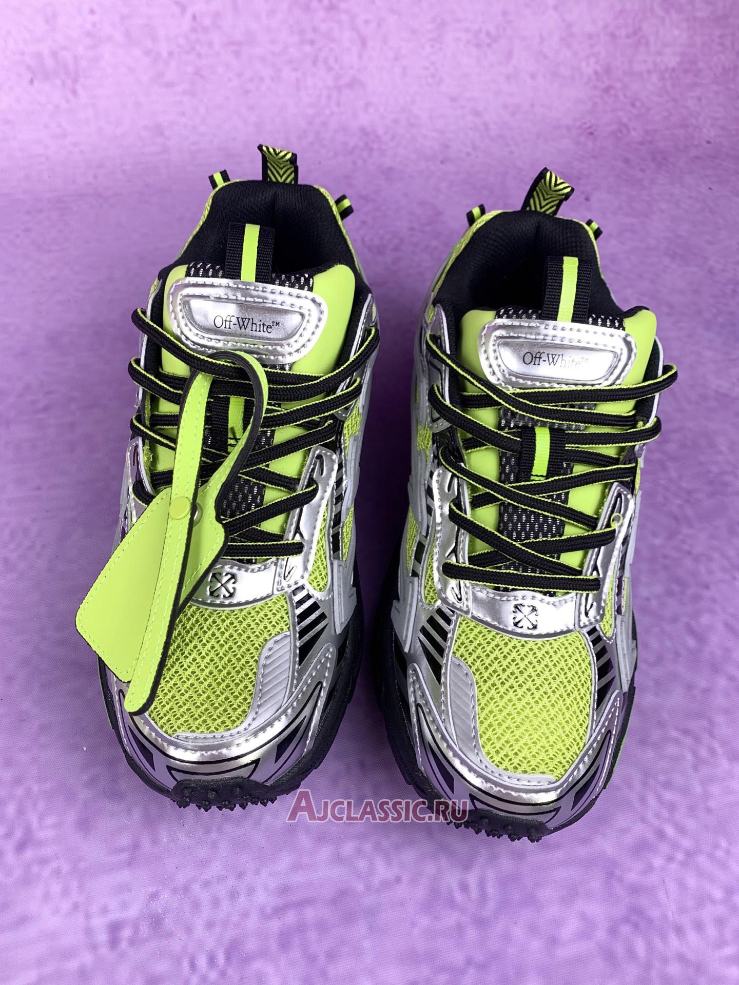 New Off-White Be Right Back "Silver Green Fluo" OMIA295S25FAB001 7270 Shoes