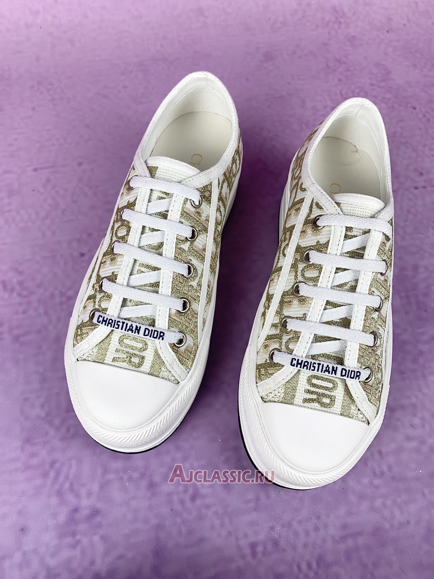 New Dior WalkNDior Platform Sneaker "Gold Tone Oblique Cotton" KCK385OBL-S49K Shoes