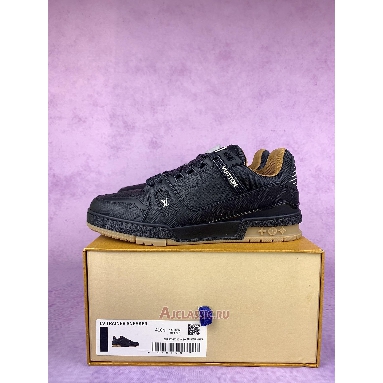 Buy Louis Vuitton LV Trainer Sneaker Black Leather Black 1AHTSW-2 Quality Reps Replicas Shoes