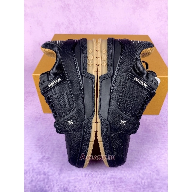 Buy Louis Vuitton LV Trainer Sneaker Black Leather Black 1AHTSW-2 Quality Reps Replicas Shoes