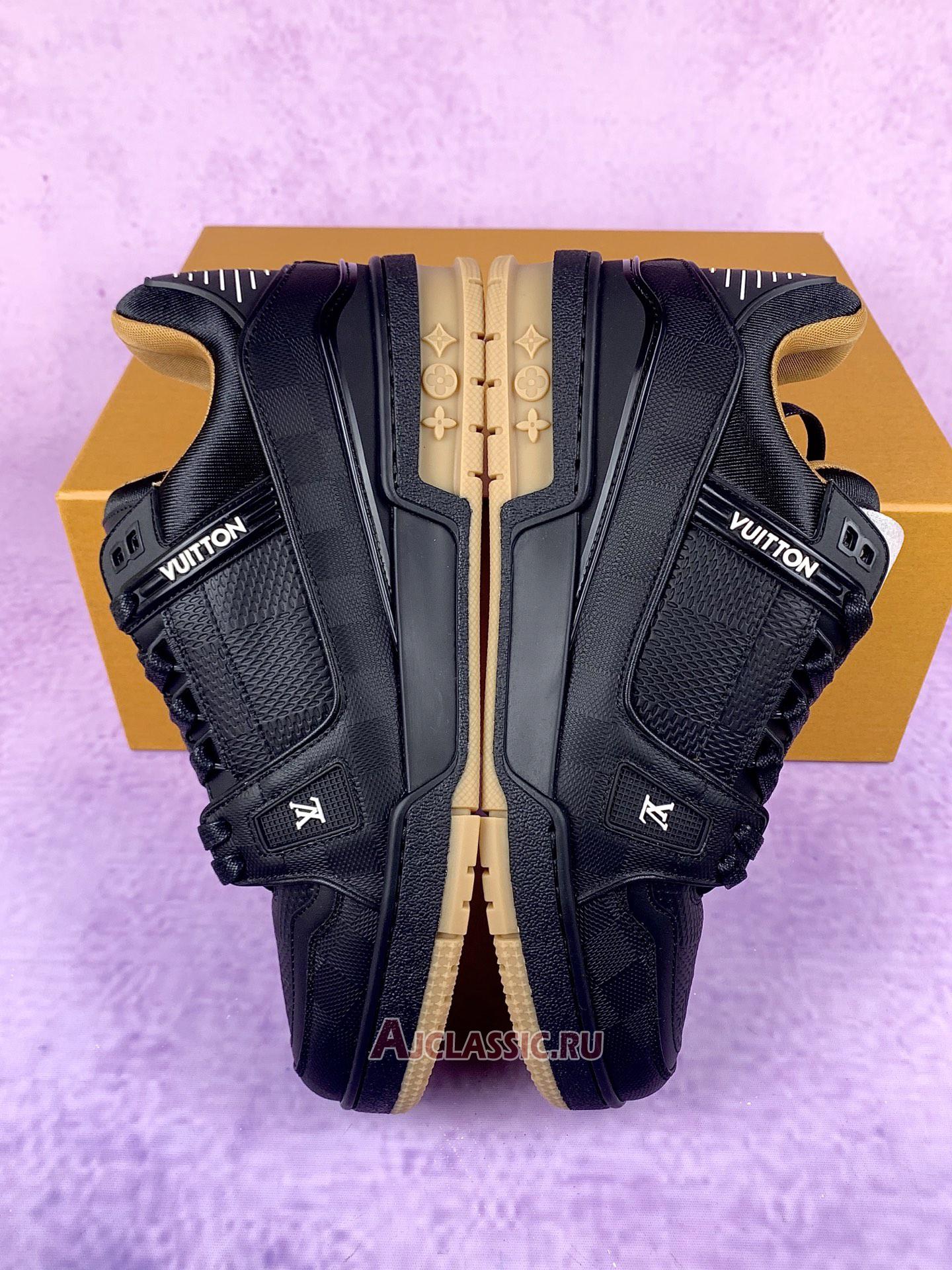 New Louis Vuitton LV Trainer Sneaker "Black Leather" 1AHTSW-2 Shoes