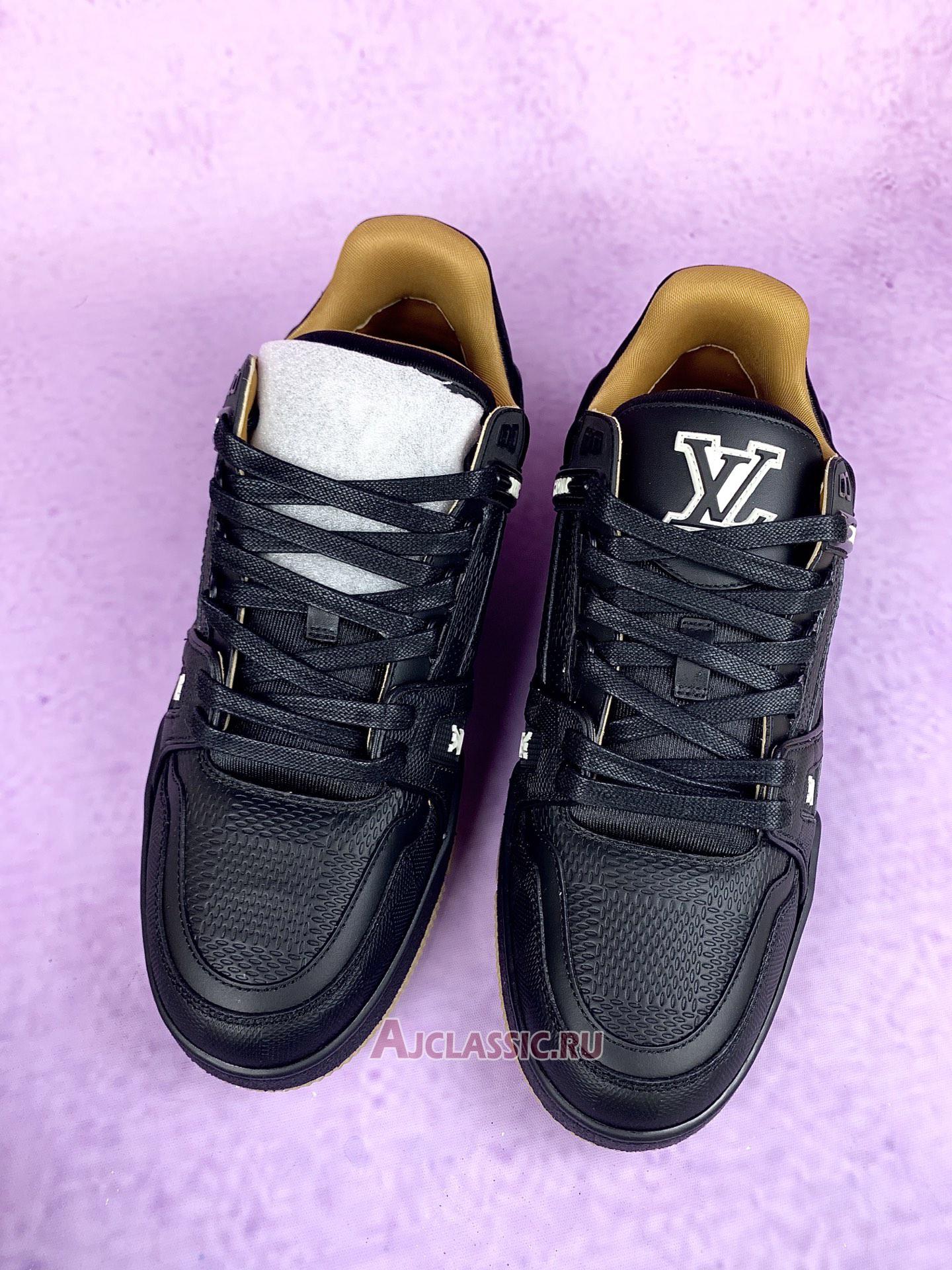 New Louis Vuitton LV Trainer Sneaker "Black Leather" 1AHTSW-2 Shoes