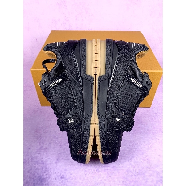 Buy Louis Vuitton LV Trainer Sneaker Black Leather Black 1AHTSW-2 Quality Reps Replicas Shoes