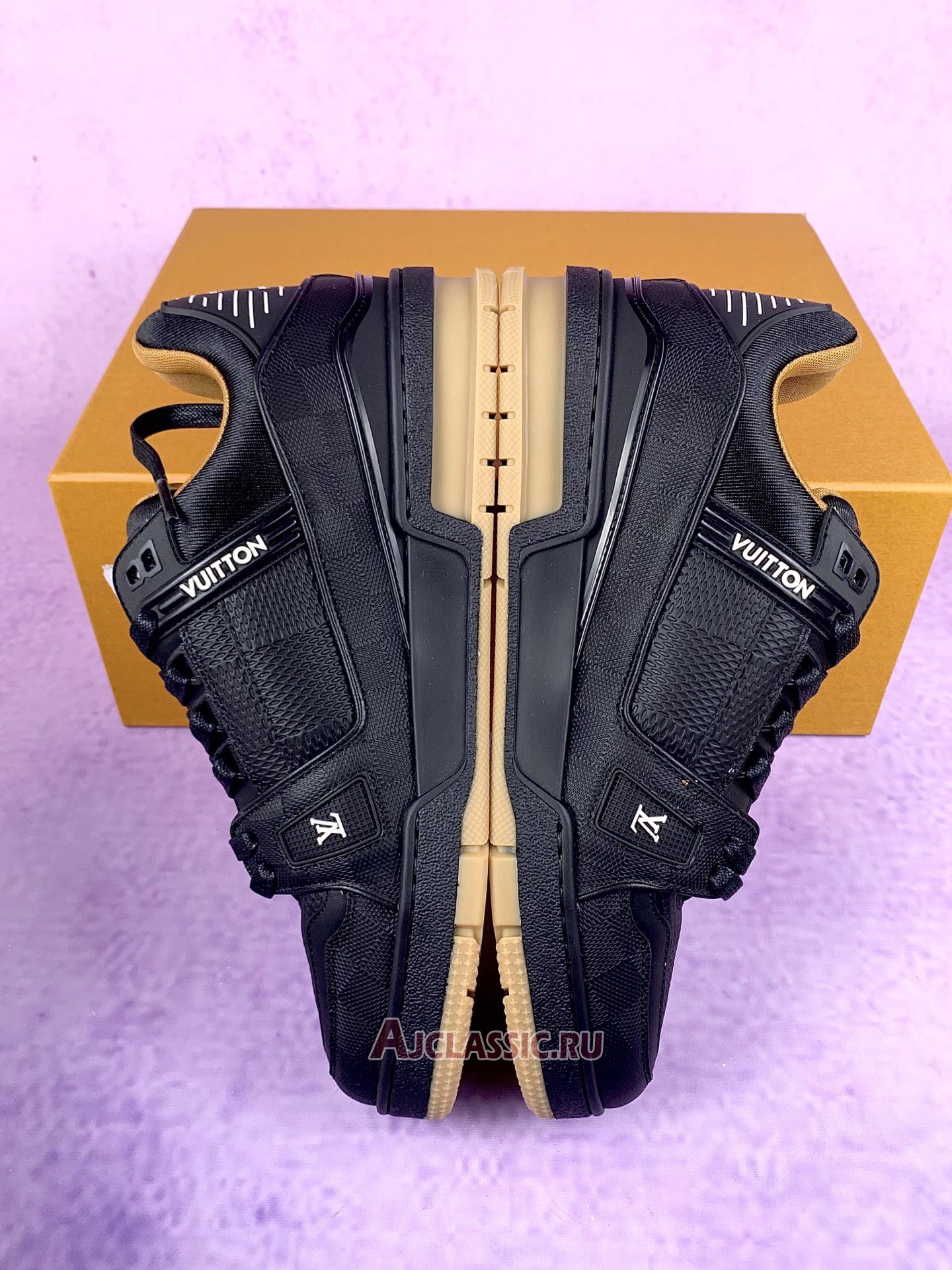 New Louis Vuitton LV Trainer Sneaker "Black Leather" 1AHTSW-2 Shoes