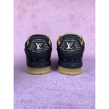 Buy Louis Vuitton LV Trainer Sneaker Black Leather Black 1AHTSW-2 Quality Reps Replicas Shoes